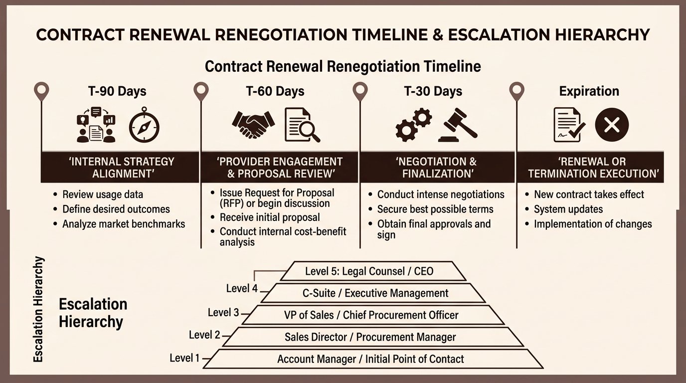 Contract Renewal Renegotiation Timeline Infographic