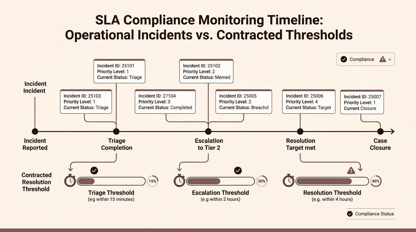 SLA Compliance Monitoring Timeline Infographic